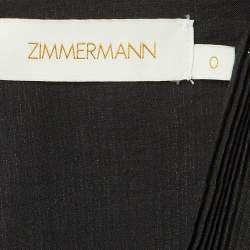 Pre Owned Zimmerman Black Plisse Mini Dress S
