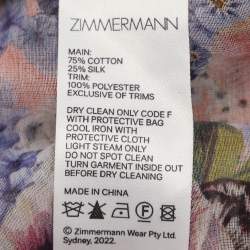 Pre Owned Zimmermann Multicolor Floral Print Chiffon Wonderland Flounce Midi Dress XS