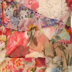 Pre Owned Zimmermann Multicolor Floral Print Chiffon Wonderland Flounce Midi Dress XS