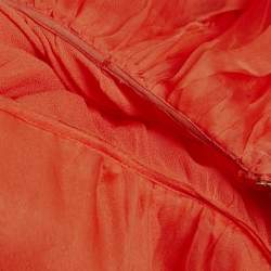 Pre Owned Zimmermann Red Silk Organza Natura High-Low Tiered Dress M