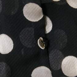 Pre Owned Zimmermann Black Polka Dot Crepe Plisse Sunray Midi Dress L