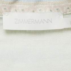 Pre Owned Zimmermann Light Green Paisley Print Linen Acacia Mini Dress M