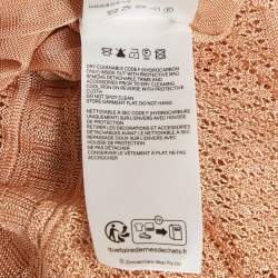Pre Owned Zimmermann Beige Stretch Knit Illustration Frilled Dress L