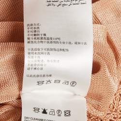 Pre Owned Zimmermann Beige Stretch Knit Illustration Frilled Dress L