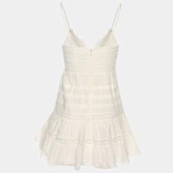 Pre Owned Zimmermann White Lace Paneled Mini Dress XS