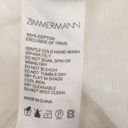 Pre Owned Zimmermann White Lace Paneled Mini Dress XS