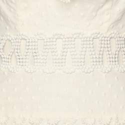Pre Owned Zimmermann White Linen Blend Paneled Melody Off Shoulder Mini Dress XS