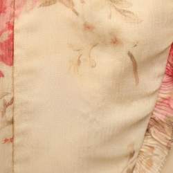 Pre Owned Zimmermann Yellow Floral Print Silk Corsair Corset Frill Mini Dress XS