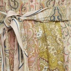 Pre Owned Zimmermann Multicolor Printed Linen Freja Scarf Hem Midi Dress M