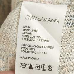 Pre Owned Zimmermann Multicolor Printed Linen Freja Scarf Hem Midi Dress M