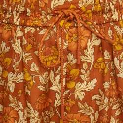 Pre Owned Zimmermann Brown Printed Silk Andie Short XS