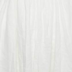 Pre Owned Zimmermann White Linen Scallop Jude Midi Dress S 