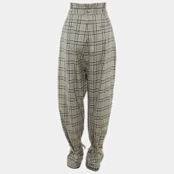 Pre Owned Zimmerman Black /Grey Checkered Print Wool Trousers L