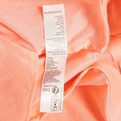 Pre Owned Zimmermann Coral Pink Linen Blend Natura Strapless Mini Dress M