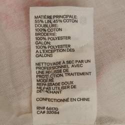 Pre Owned Zimmermann White Broderie Anglaise Linen Blend Maxi Dress M