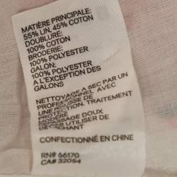 Pre Owned Zimmermann White Broderie Anglaise Linen Blend Maxi Dress M