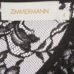 Pre Owned Zimmermann Black Lace Frill Tunic L