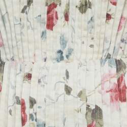 Pre Owned Zimmermann White Floral Print Linen Lace-Up Mini Dress M