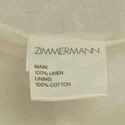 Pre Owned Zimmermann White Floral Print Linen Lace-Up Mini Dress M