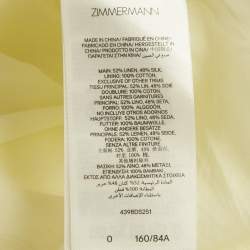 Pre Owned Zimmermann Yellow Linen Blend Pleated Illuminate Mini Dress S
