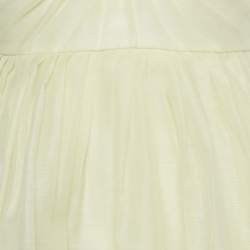 Pre Owned Zimmermann Yellow Linen Blend Pleated Illuminate Mini Dress S