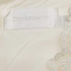 Pre Owned Zimmermann White Linen Wayfarer Flutter Dress M