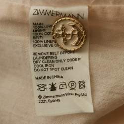 Pre Owned شورت زيمرمان كتان أبيض بطبعة زهور وايت ويف كسرات مقاس متوسط - ميديم