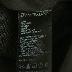 Pre Owned Zimmermann Black Cut-Out Linen Mini Dress XS