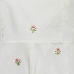 Pre Owned Zimmermann White Floral Embroidered Linen Midi Dress L