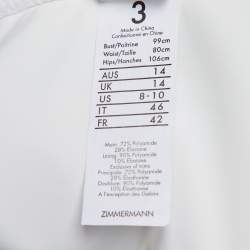 Pre Owned مايوه زيمرمان قطعة واحدة كتف واحد بتفاصيل فيونكة بالزهور الأبيض صناعي مقاس كبير - لارج