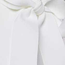 Pre Owned مايوه زيمرمان قطعة واحدة كتف واحد بتفاصيل فيونكة بالزهور الأبيض صناعي مقاس كبير - لارج