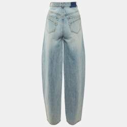 مملوكة مسبقًا Zimmermann Blue Stone Washed Distressed Denim Jeans M Waist 28"