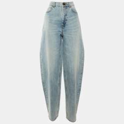 مملوكة مسبقًا Zimmermann Blue Stone Washed Distressed Denim Jeans M Waist 28"