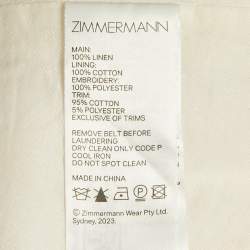 مملوكة مسبقًا Zimmermann White Embroidered Linen Shorts L