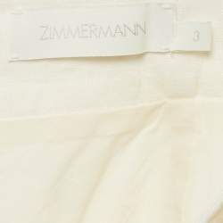 مملوكة مسبقًا Zimmermann White Embroidered Linen Shorts L