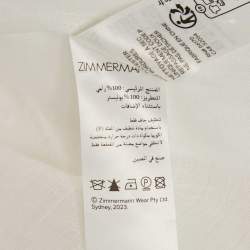 مملوكة مسبقًا Zimmermann White Embroidered Ramie Blouse M