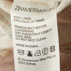 مملوكة مسبقًا Zimmermann Brown Floral Print Linen Jumpsuit M