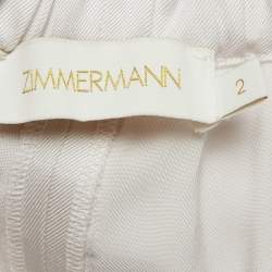 Pre Owned Zimmermann Lavender Satin Dawning Shorts M 