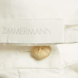 مملوكة مسبقًا Zimmermann White Striped Cotton Maxi Dress L