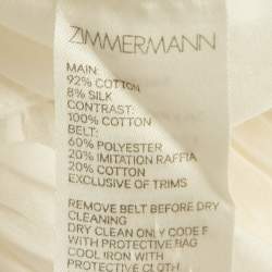 مملوكة مسبقًا Zimmermann White Striped Cotton Maxi Dress L