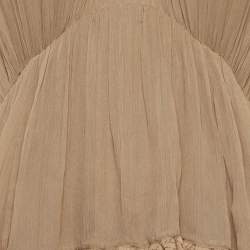 Pre Owned Zimmermann Brown Crepe Lace Detail Tiered Midi Dress M