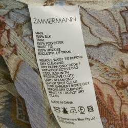Pre Owned Zimmermann Multicolour Floral Print Silk Crepe Rebellion Button Mini Dress M