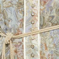 Pre Owned Zimmermann Multicolour Floral Print Silk Crepe Rebellion Button Mini Dress M