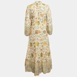 مملوكة مسبقًا Zimmermann Green Printed Linen Maxi Dress M