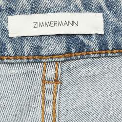 Pre Owned Zimmermann Blue Cotton Wide Leg Jean M