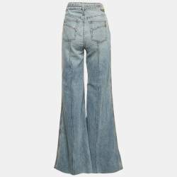 Pre Owned Zimmermann Blue Cotton Wide Leg Jean M