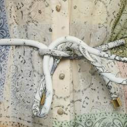 مملوكة مسبقًا فستان ميني زيمرمان حرير بطبعة ورود أبيض / أحمر مطوي مقاس كبير (لارج)