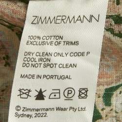 Pre Owned Zimmermann Green Devi Print Cotton Wrap Dress M