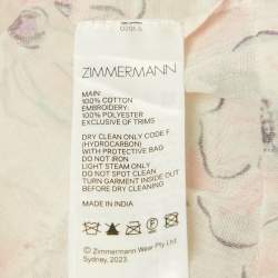 Pre Owned Zimmermann White Floral Print Broderie Anglaise Tiered Halliday Gown L