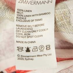 Pre Owned جمبسوت زيمرمان كتان مطبوع بنقش زهري متعدد الألوان بحزام مقاس صغير جداً